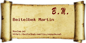 Beitelbek Martin névjegykártya