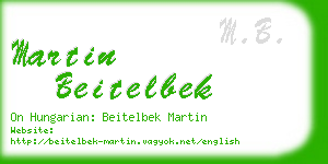 martin beitelbek business card